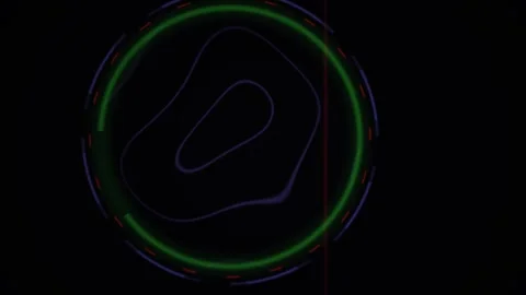 Neon green circle abstract design element. Stock Footage 340036215