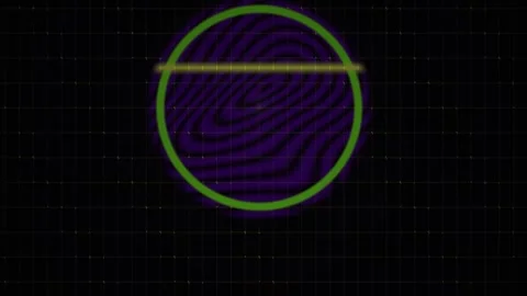 Neon green circle with purple patterns. Stock Footage 340036230
