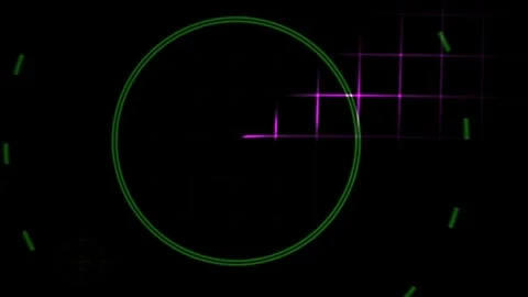 Neon Green Circle Radar Interface Display. Stock Footage 335371461