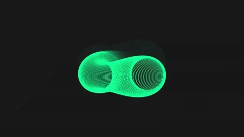 Neon green circle wave animation creating rhythmic motion against dark grey.. Stock-Footage 342439456