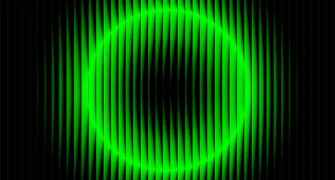 Neon Green Circular Glow with Vertical Lines Abstract Background Stock Illustration
