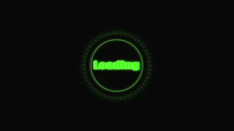 Neon Green Circular Loading Animation with Glowing Effect on Black progress.. Stock Footage 331930883