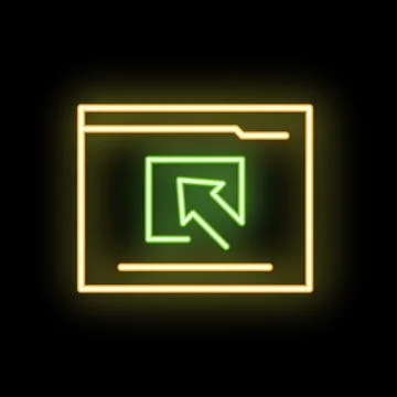 Neon green computer screen showing file transferring data Stock Illustration