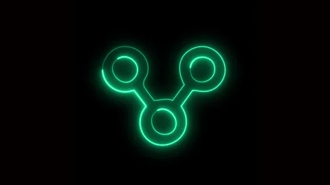 Neon green connection icon dynamic motion. 库存影片 332089876
