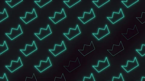 Neon green crown pattern tile - intriguing and modern Video stock 315108654