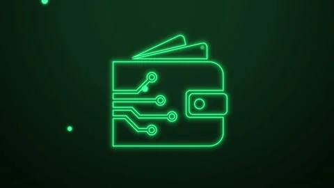 Neon Green Crypto Wallet Animation. Bank Transactions Concept. Stock Footage 190130162