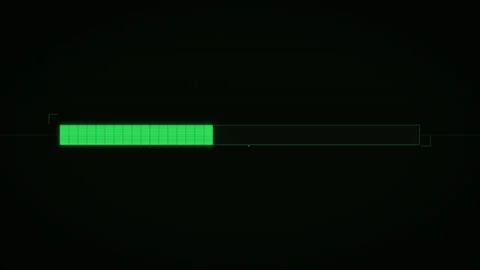 Neon Green Cyber Loading Progress Bar Sequence Dark Tech Background Stock Footage 332935421