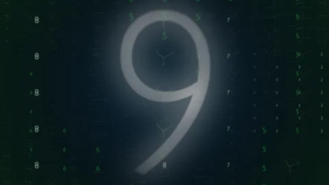 Neon Green Digital Code Background, Cyber Matrix Numbers Technology 動画素材 336609628