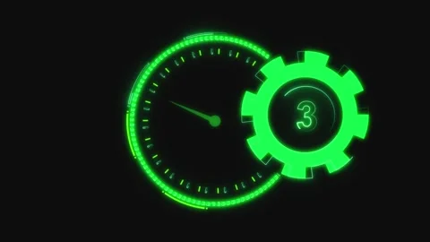 Neon green digital countdown timer. Neon green digital countdown gear. Neon.. Stock Footage 337021432