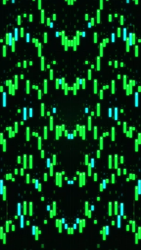 Neon green digital grid pattern on black background for tech and abstract v.. Stock Footage 345492375