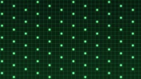 Neon green digital grid pattern with glowing dots on dark background Stock Illustration