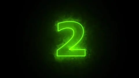 Neon green energy countdown from five to zero with a black background. Stock-Footage 334906416