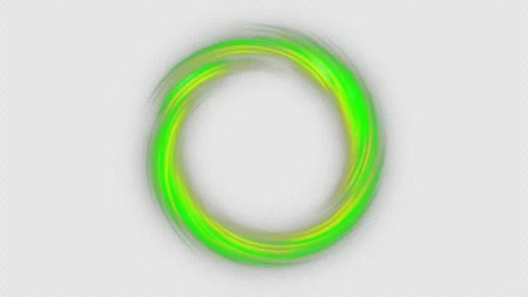Neon Green Energy Ring Loop  Electric Light Swirl Circle on Alpha Channel Video stock 319581863