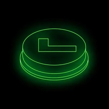 Neon green enter button shining in the dark 스톡 일러스트