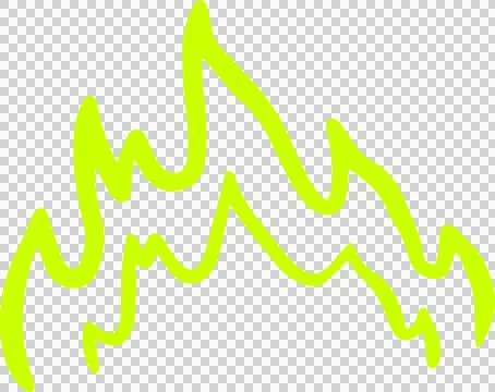 Neon green flame shape in flat design is glowing with jagged peaks on Stock Illustration
