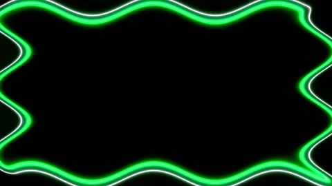 Neon Green Frame on Black Background Stock Footage 284404118