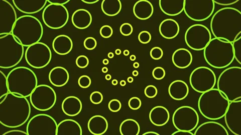 Neon Green Geometric Circular Pattern Background for Abstract Modern Tech D.. Stock Footage 341055108