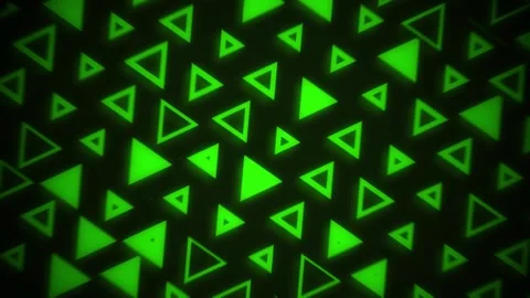 Neon Green Geometric Triangle Technology Motion Background Seamless Loop Stock Footage 345308660