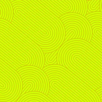 Neon Green Geometric Wave Pattern With Concentric Lines Abstract Seamless B.. Stock Illustration