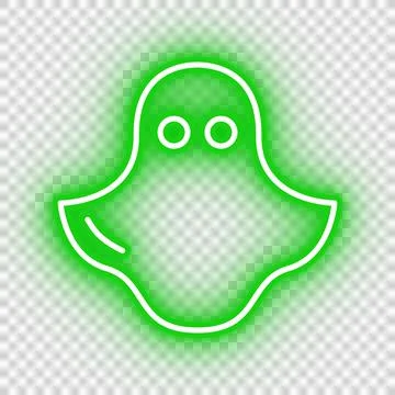 Neon green ghost icon Stock Illustration