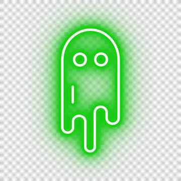 Neon green ghost icon Stock Illustration
