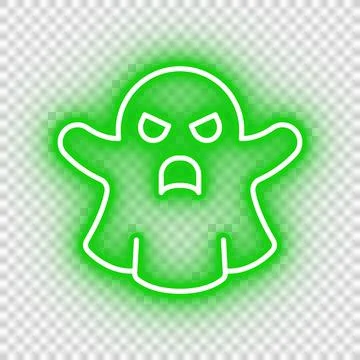 Neon green ghost icon Stock Illustration