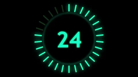 Neon green glowing 30 second timer countdown animation. Glowing light graph.. Stock Footage 330421789