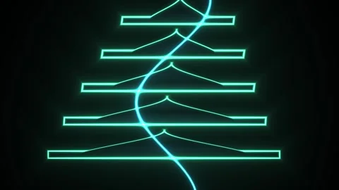 Neon green glowing abstract triangular structure. Stock Footage 336703552