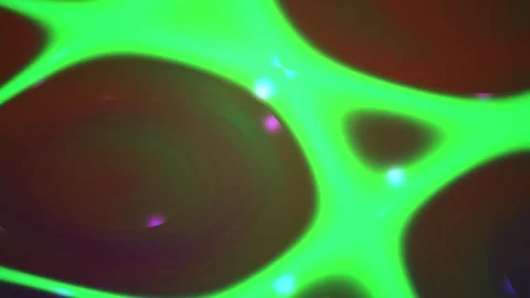 Neon green glowing cell structure network. Stock Footage 335371618