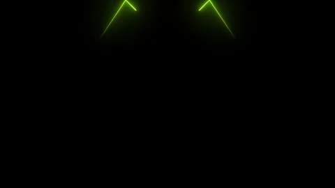 Neon green glowing chevron arrow icon dark background 4k video with 25fps Stock Footage 346407054