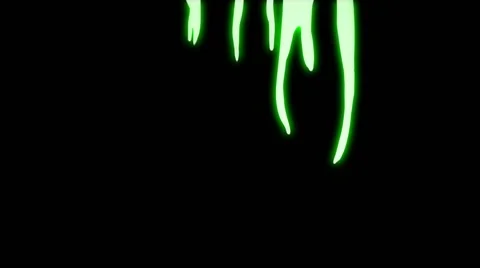 Neon Green Glowing In The Dark Paint Drip - 3 Stock Footage