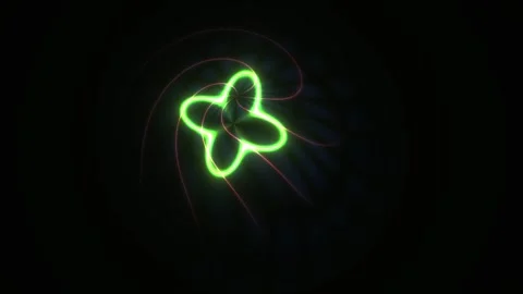 Neon green glowing four leaf clover. Stock Footage 336703523
