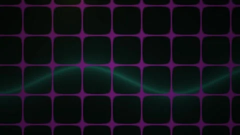 Neon Green Glowing Wave Oscillating over Dark Futuristic Tech Grid Stock Footage 343737203