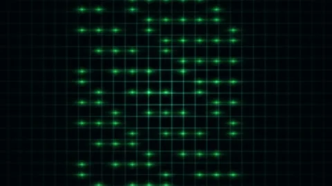 Neon Green Grid Light Pattern Seamless Loop Stock Footage 340757584