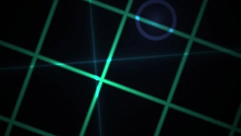 Neon green grid lines on black background with laser beams. Stock Footage 336248276