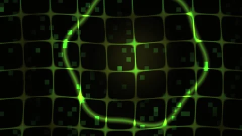 Neon Green Grid Network Visualization. Stock Footage 340036372