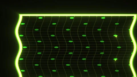 Neon Green Grid Pattern on Black Background. Stock Footage 335964221