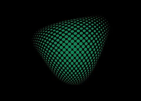 Neon Green Halftone Triangle 3D Motion Grid Stock Illustration