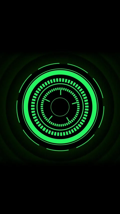 Neon green hud tech interface animation seamless loop futuristic abstract v.. Stock Footage 321722587