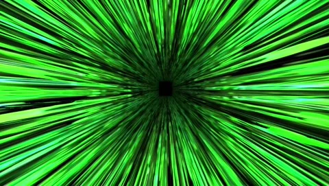 Neon green hyperspace warp speed tunnel abstract motion background Stock Footage 345480952