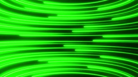 Neon green light lines move from right to left in a semicircle on a dark Stock Footage 272237509