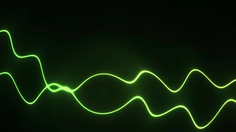 Neon green light wave patterns glow. Stock Footage 334536114