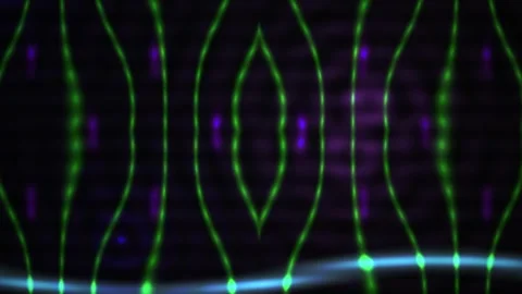 Neon green light waves on black background. Stock Footage 337482465