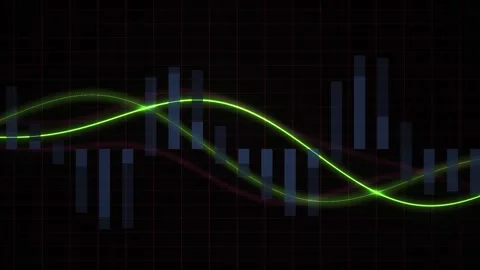 Neon green line graph on black. Stock Footage 340036457