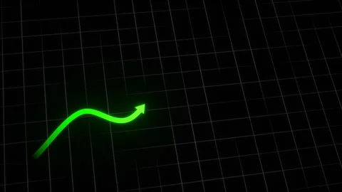 Neon Green Line Graph Uptrend Animation 库存影片 312720677