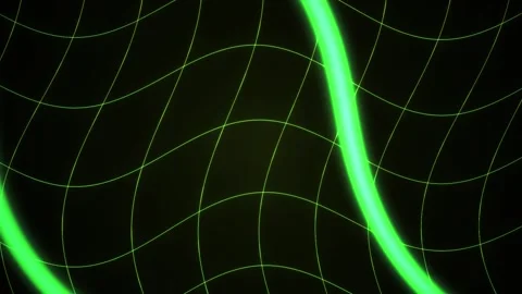 Neon green lines on black background with grid pattern. Stock Footage 335964335