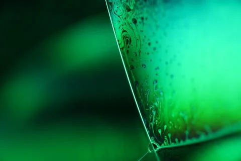 Neon Green Liquid Bubbles Macro Abstract Background Stock Photos