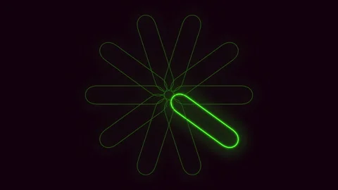 Neon green loading spinner animation on dark background for modern interfaces Vídeos de archivo 334140534