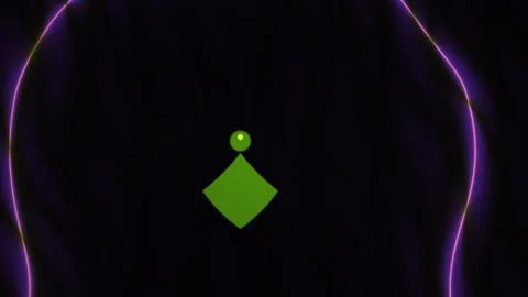 Neon green logo on black background with purple outline. Stock Footage 337515980