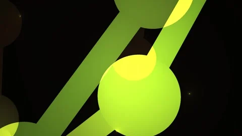 Neon Green Molecular Structure Abstract Animation on Black Background Stock Footage 343737291